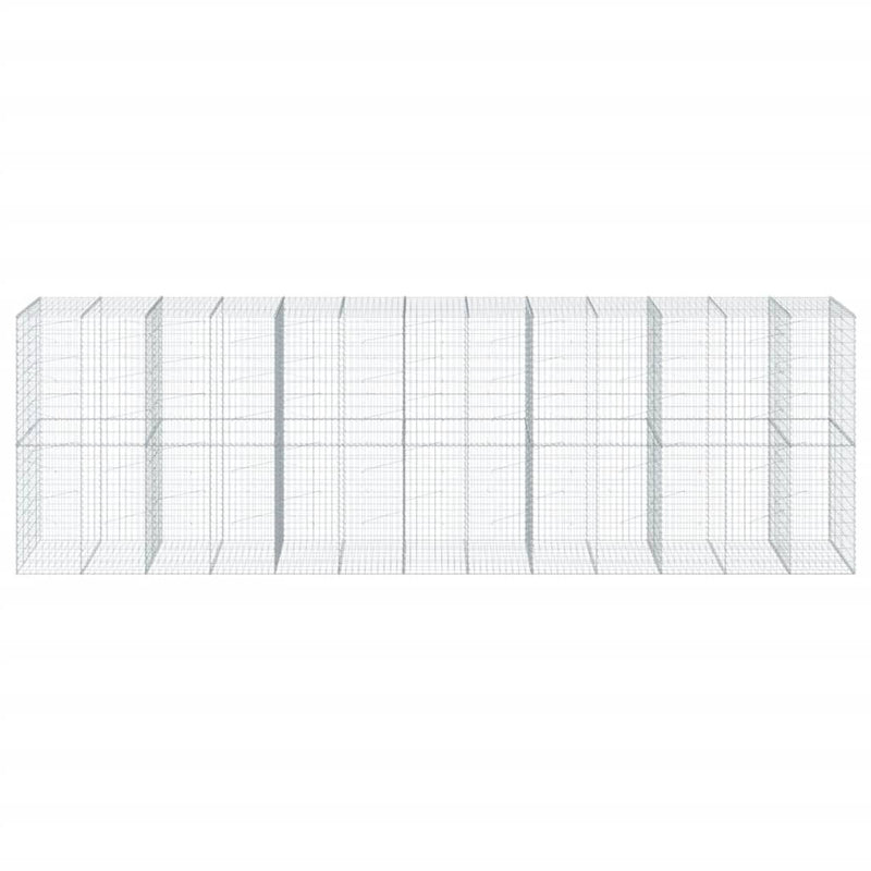vidaXL Gabion Basket with Cover 650x100x200 cm Galvanised Iron