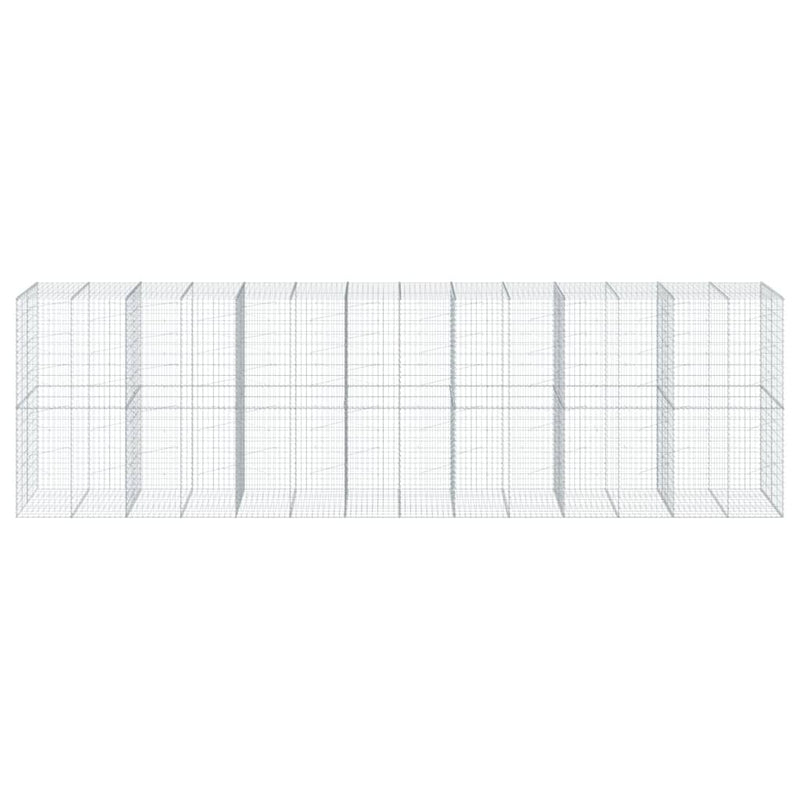 vidaXL Gabion Basket with Cover 700x100x200 cm Galvanised Iron