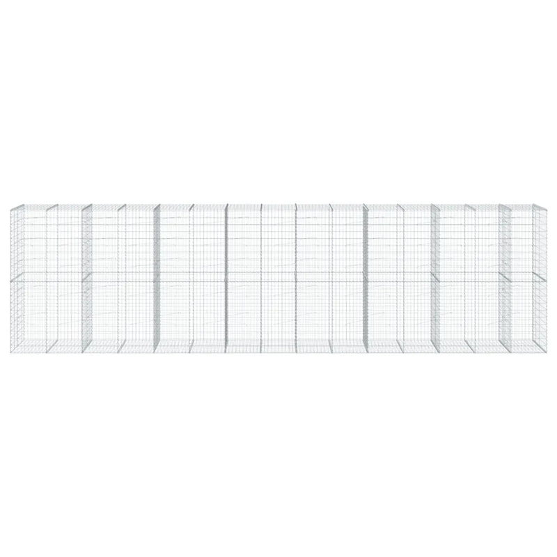 Gabion Basket with Cover 750x100x200 cm Galvanised Iron