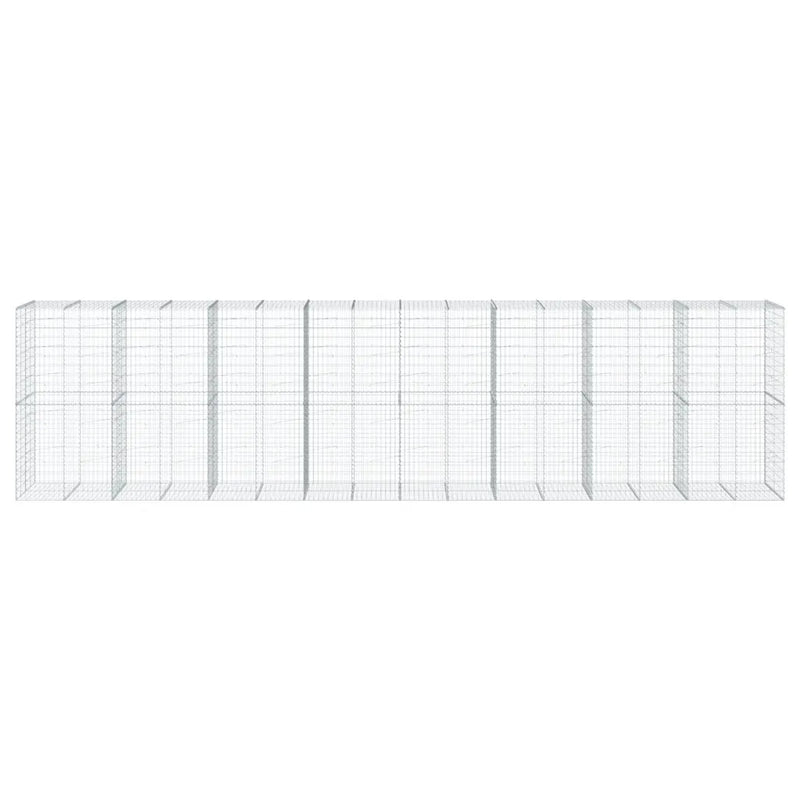 Gabion Basket with Cover 800x100x200 cm Galvanised Iron