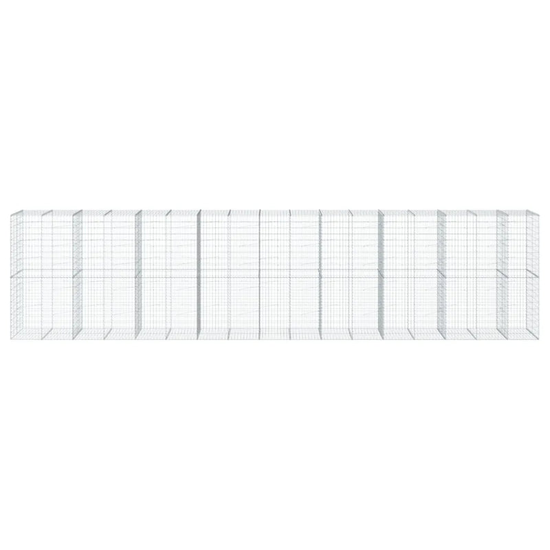Gabion Basket with Cover 850x100x200 cm Galvanised Iron