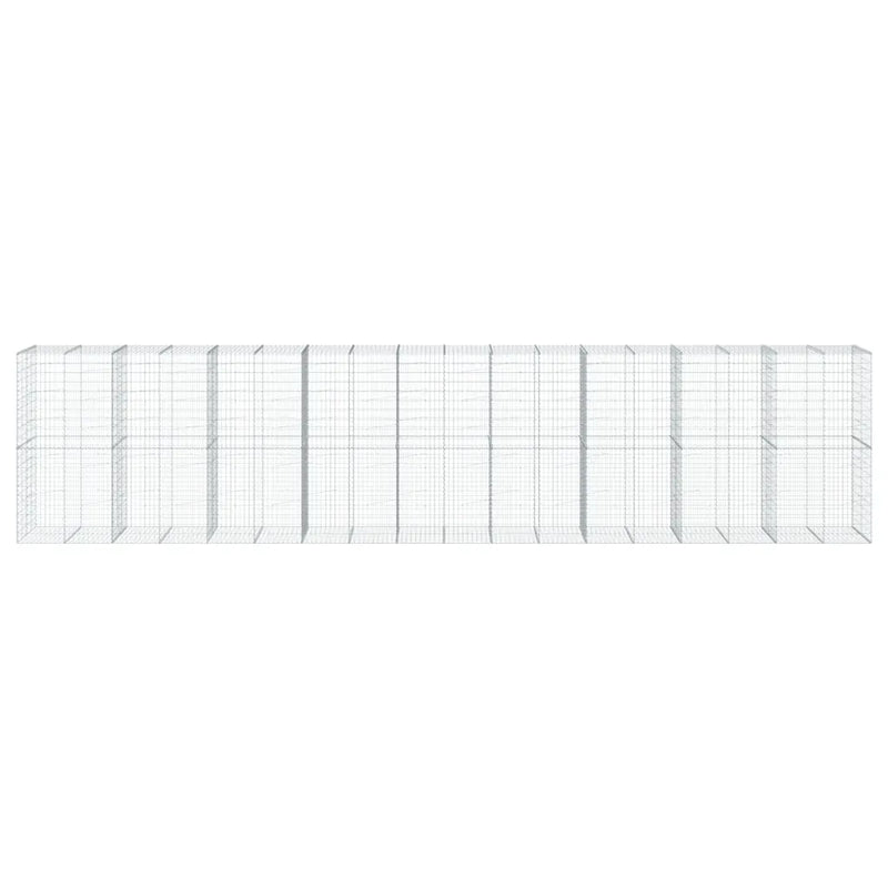 Gabion Basket with Cover 900x100x200 cm Galvanised Iron