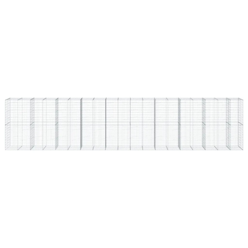 Gabion Basket with Cover 950x100x200 cm Galvanised Iron