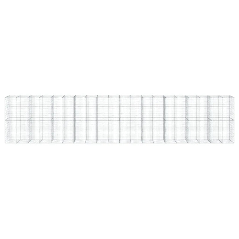 Gabion Basket with Cover 1000x100x200 cm Galvanised Iron