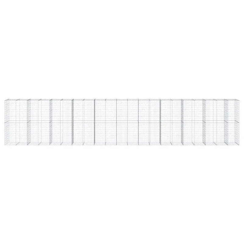 Gabion Basket with Cover 1050x100x200 cm Galvanised Iron