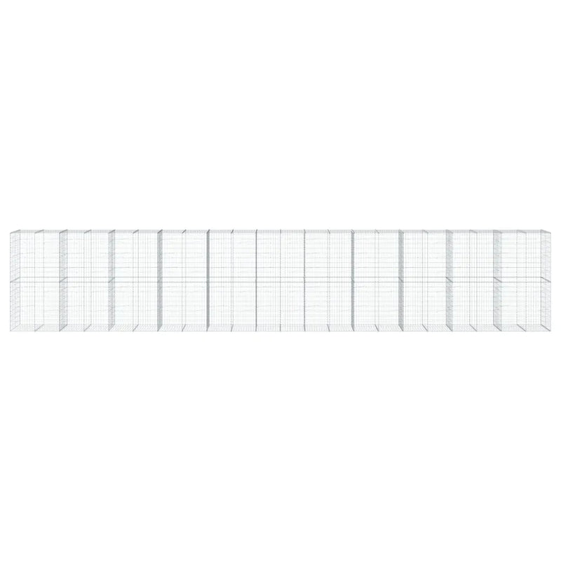 Gabion Basket with Cover 1100x100x200 cm Galvanised Iron