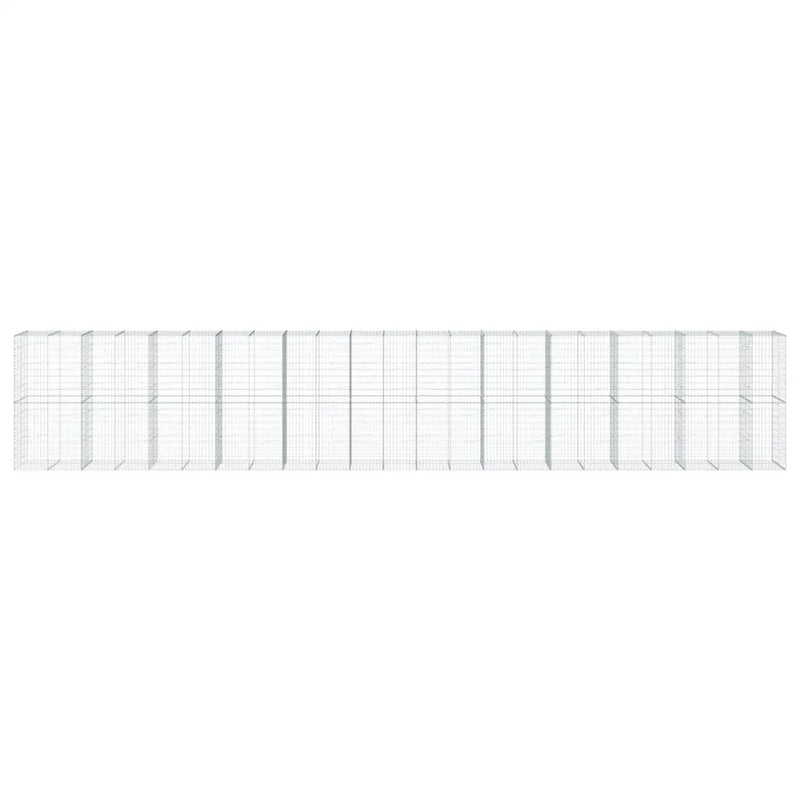 Gabion Basket with Cover 1150x100x200 cm Galvanised Iron