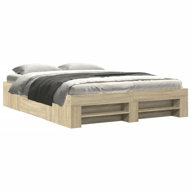 Bed Frame Sonoma Oak 150x200 cm Engineered Wood