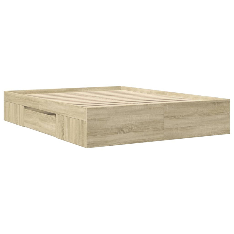 Bed Frame Sonoma Oak 150x200 cm Engineered Wood