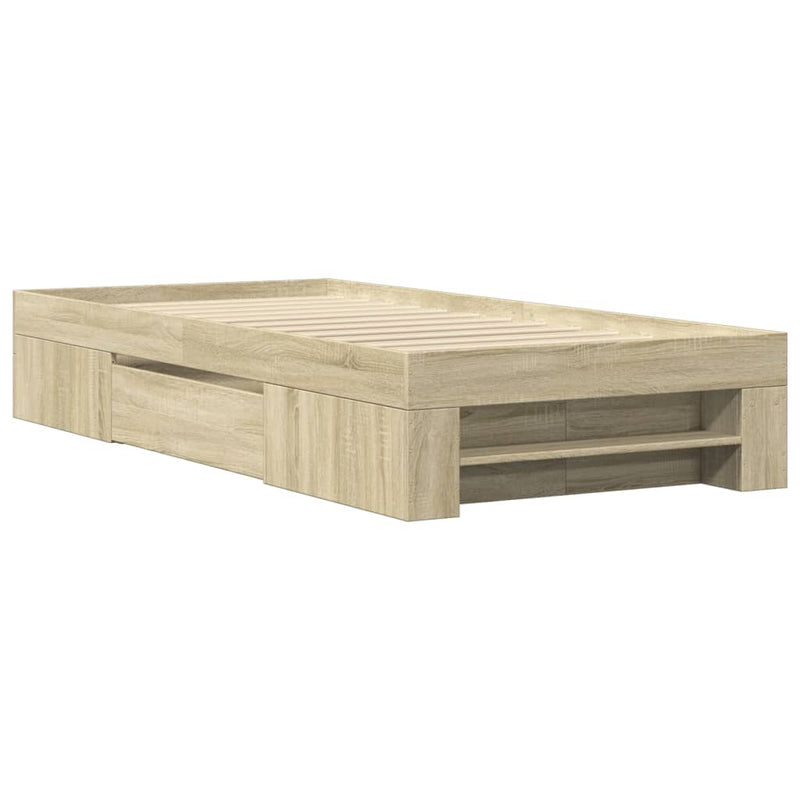 Bed Frame Sonoma Oak 90x190 cm Engineered Wood