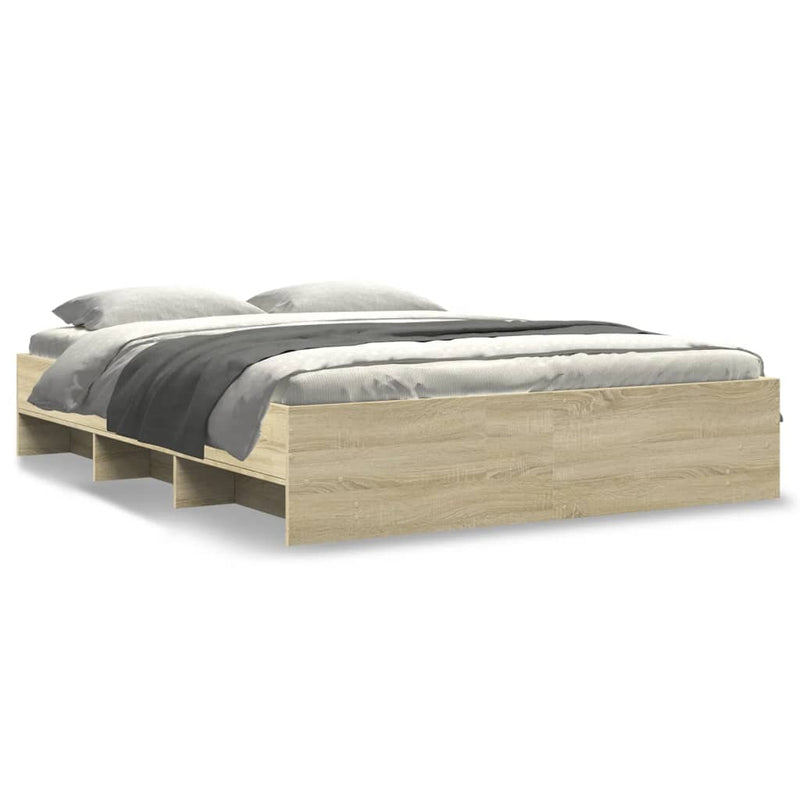vidaXL Bed Frame without Mattress Sonoma Oak 150x200 cm Engineered Wood