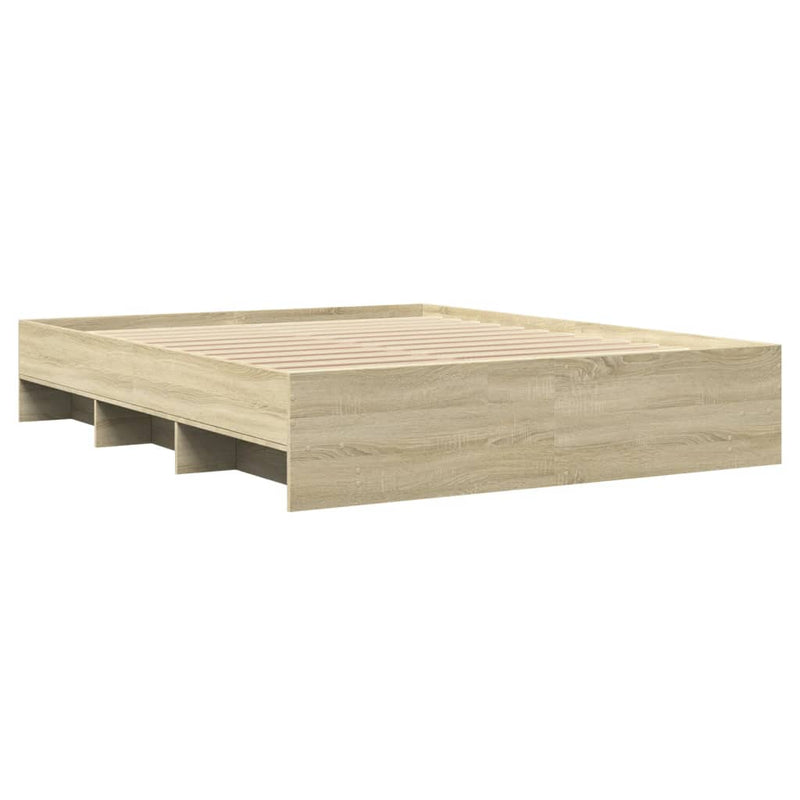 vidaXL Bed Frame without Mattress Sonoma Oak 150x200 cm Engineered Wood