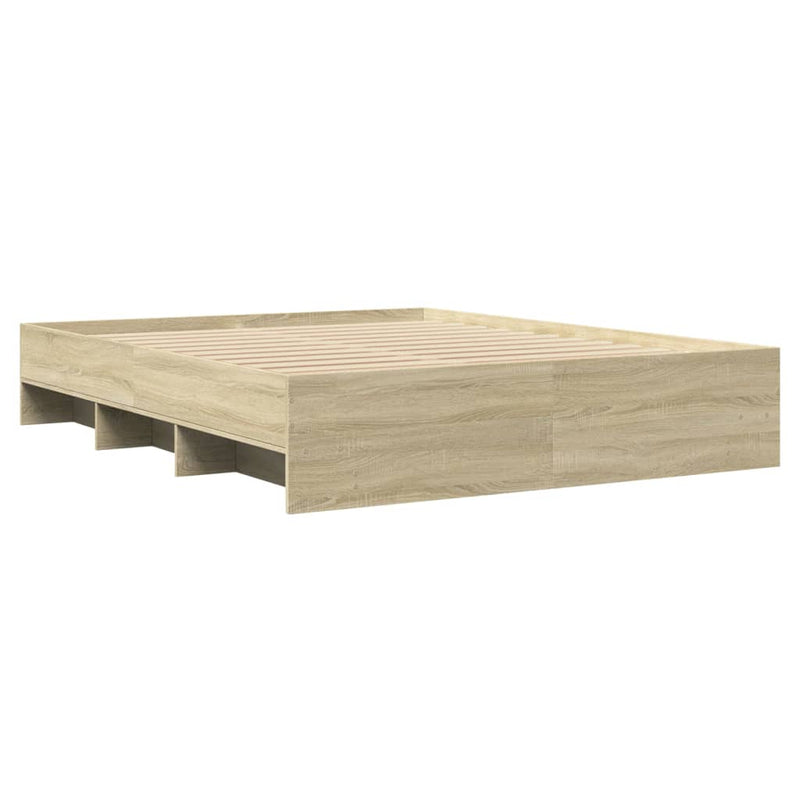vidaXL Bed Frame without Mattress Sonoma Oak 150x200 cm Engineered Wood