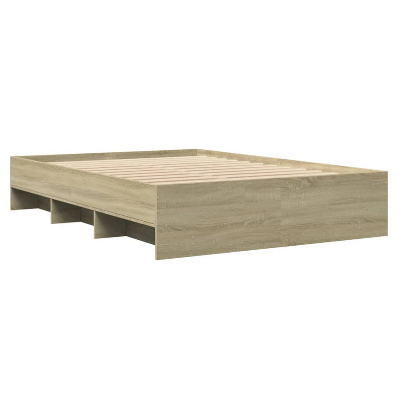 vidaXL Bed Frame without Mattress Sonoma Oak 135x190 cm Engineered Wood