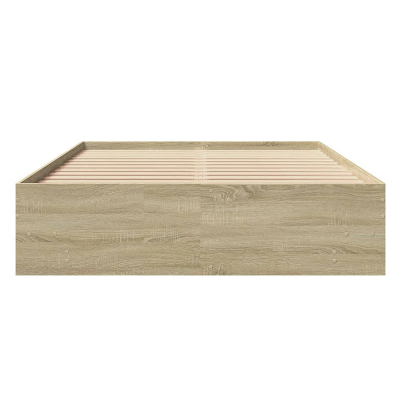 vidaXL Bed Frame without Mattress Sonoma Oak 135x190 cm Engineered Wood