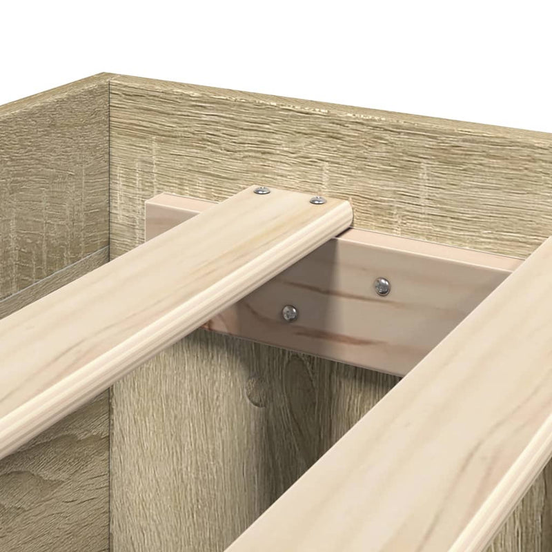 vidaXL Bed Frame without Mattress Sonoma Oak 135x190 cm Engineered Wood