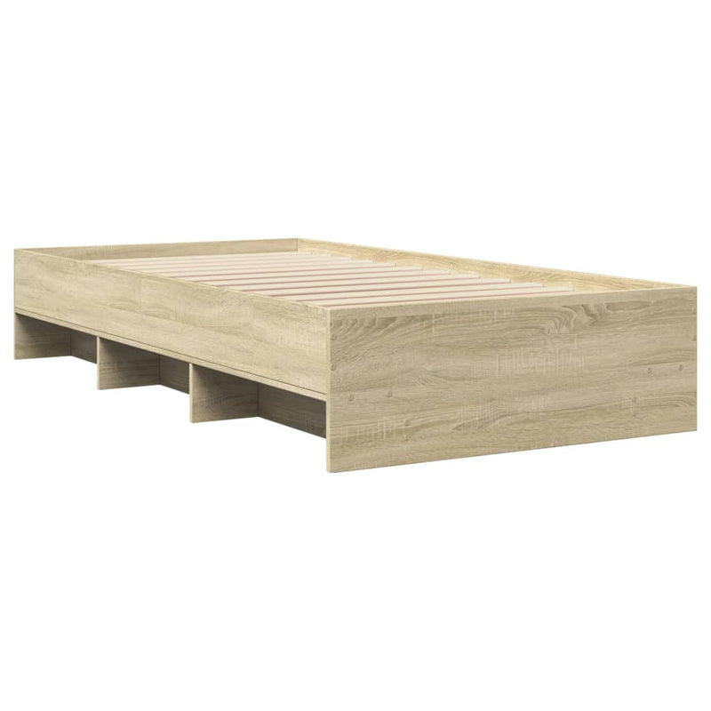 Bed Frame Sonoma Oak 90x190 cm Engineered Wood