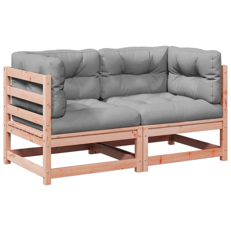 vidaXL 2 Piece Garden Sofa Set with Cushions Solid Wood Douglas Fir