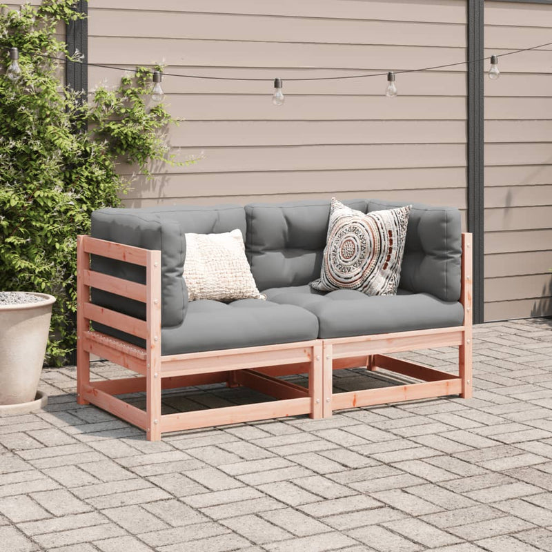 vidaXL 2 Piece Garden Sofa Set with Cushions Solid Wood Douglas Fir
