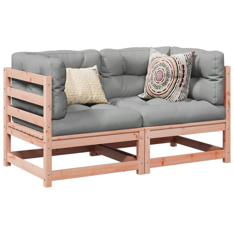vidaXL 2 Piece Garden Sofa Set with Cushions Solid Wood Douglas Fir