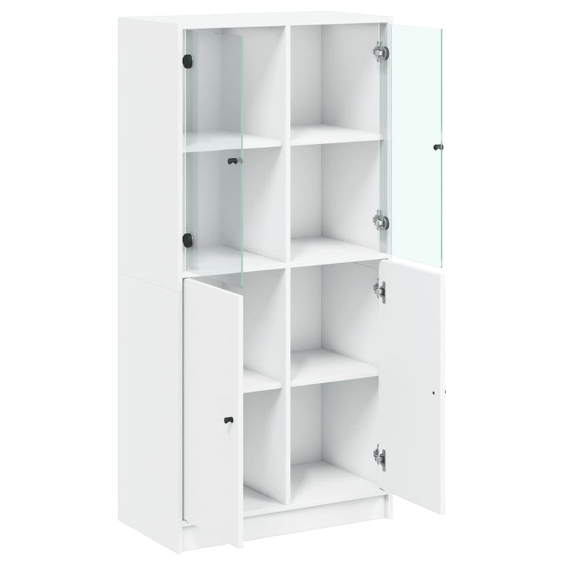 vidaXL Highboard with Doors White 68x37x142 cm Engineered Wood
