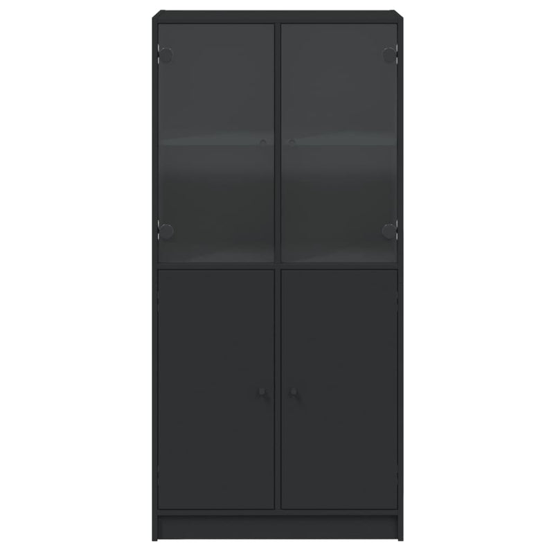 vidaXL Highboard with Doors Black 68x37x142 cm Engineered Wood