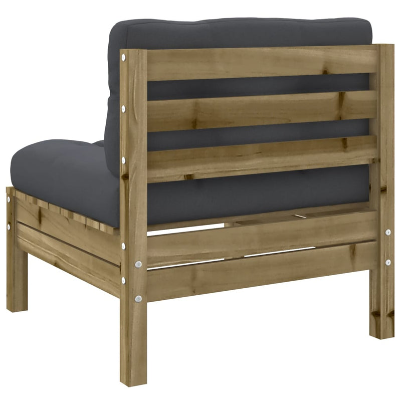 vidaXL 3 Piece Garden Sofa Set with Cushions Impregnated Wood Pine