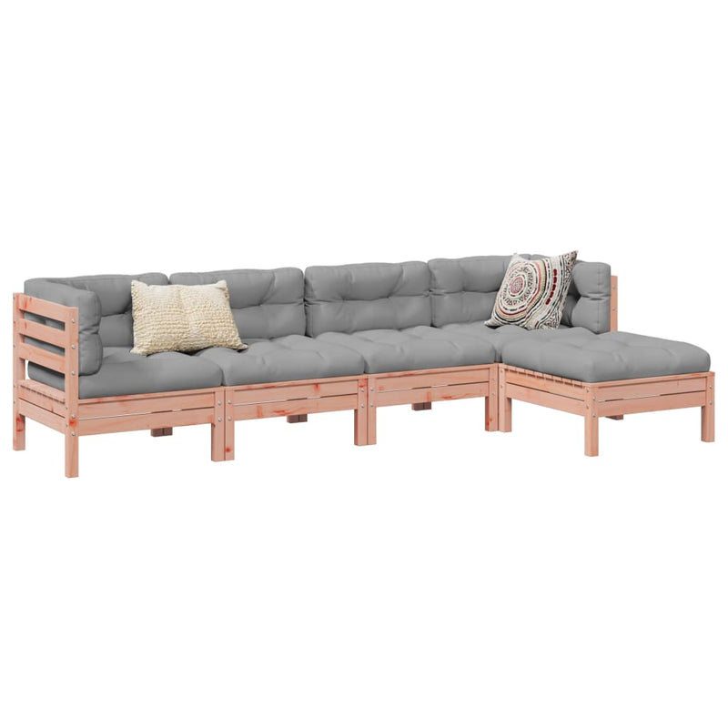vidaXL 5 Piece Garden Sofa Set with Cushions Solid Wood Douglas Fir