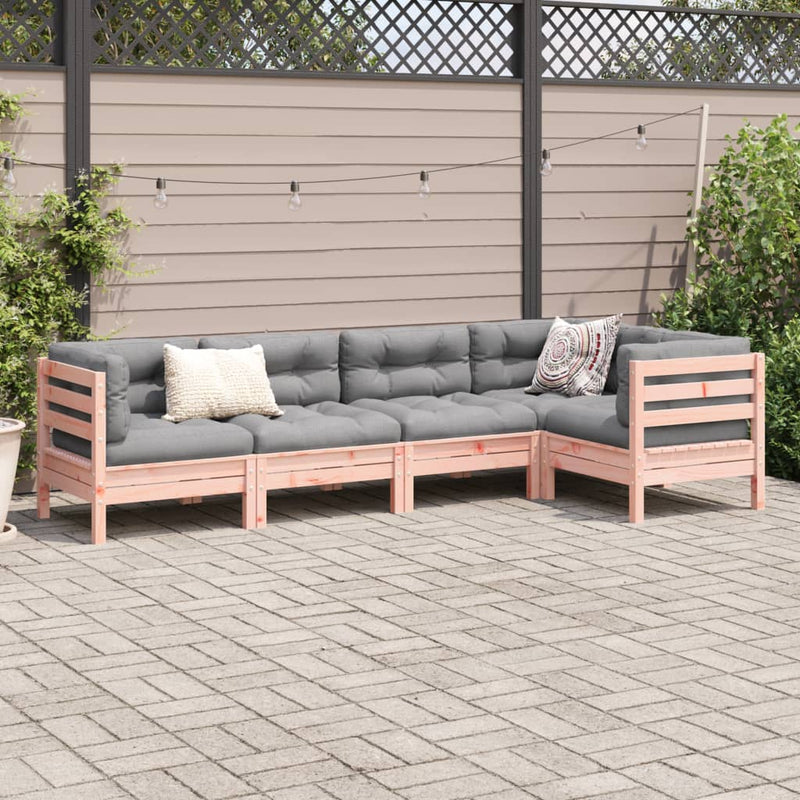 vidaXL 5 Piece Garden Sofa Set with Cushions Solid Wood Douglas Fir