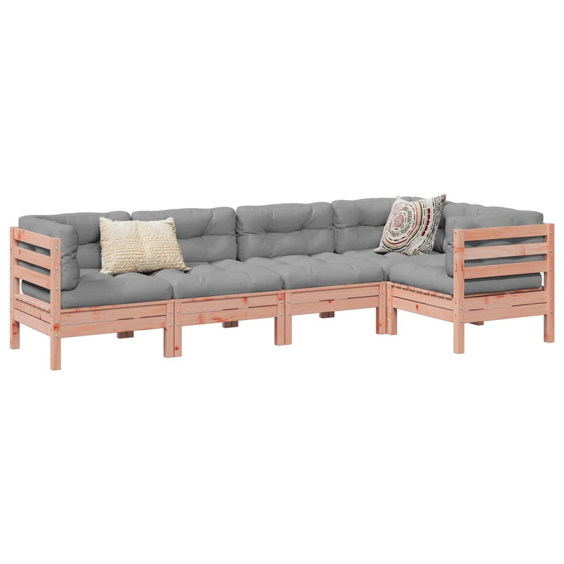 vidaXL 5 Piece Garden Sofa Set with Cushions Solid Wood Douglas Fir