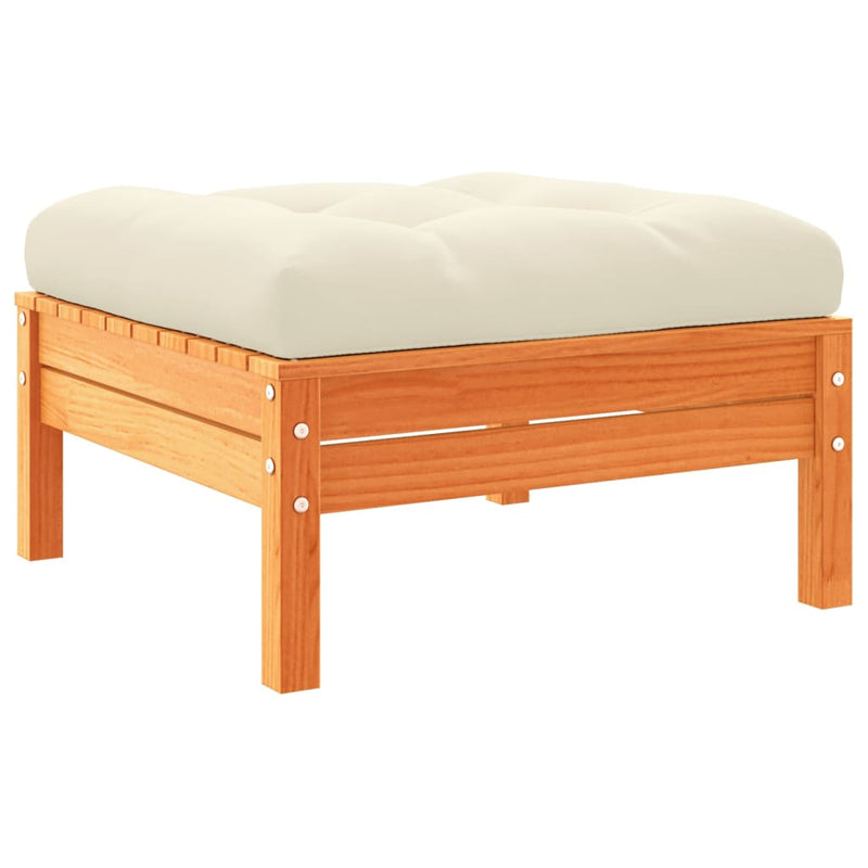 vidaXL 6 Piece Garden Sofa Set with Cushions Wax Brown Solid Wood Pine