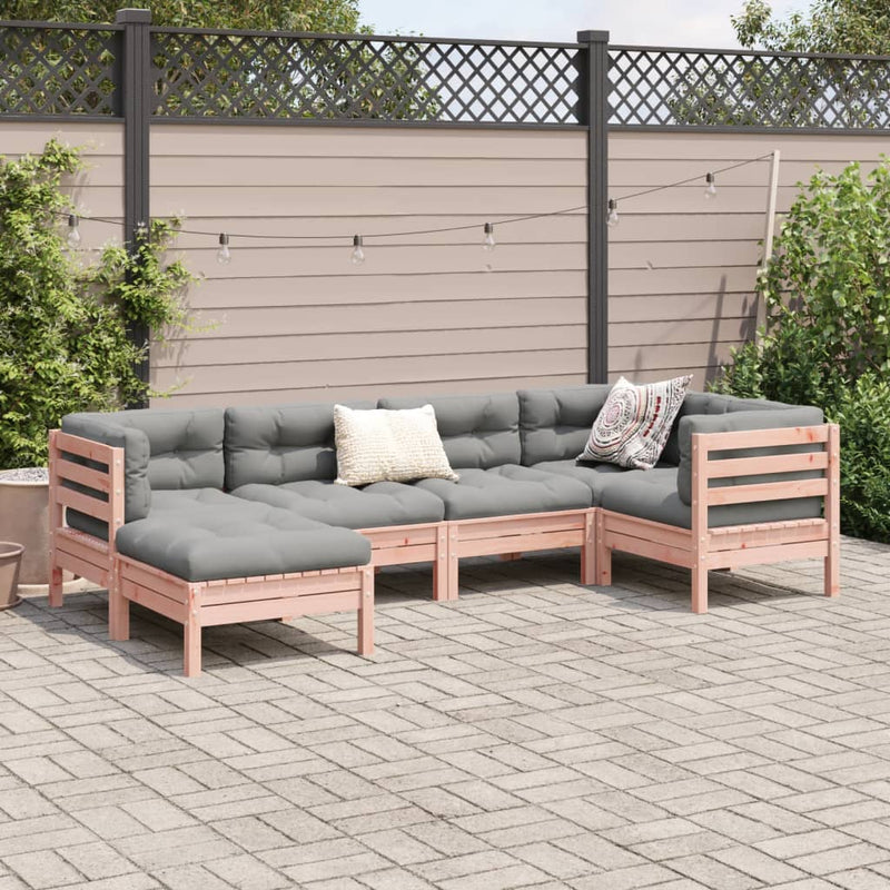 vidaXL 6 Piece Garden Sofa Set with Cushions Solid Wood Douglas Fir