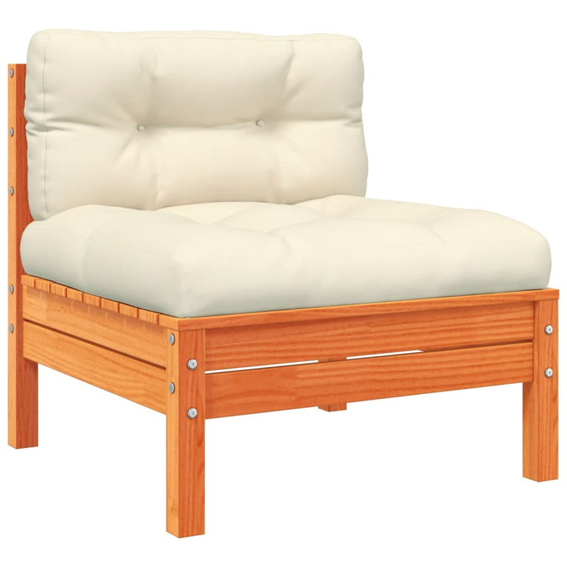 vidaXL 8 Piece Garden Sofa Set with Cushions Wax Brown Solid Wood Pine