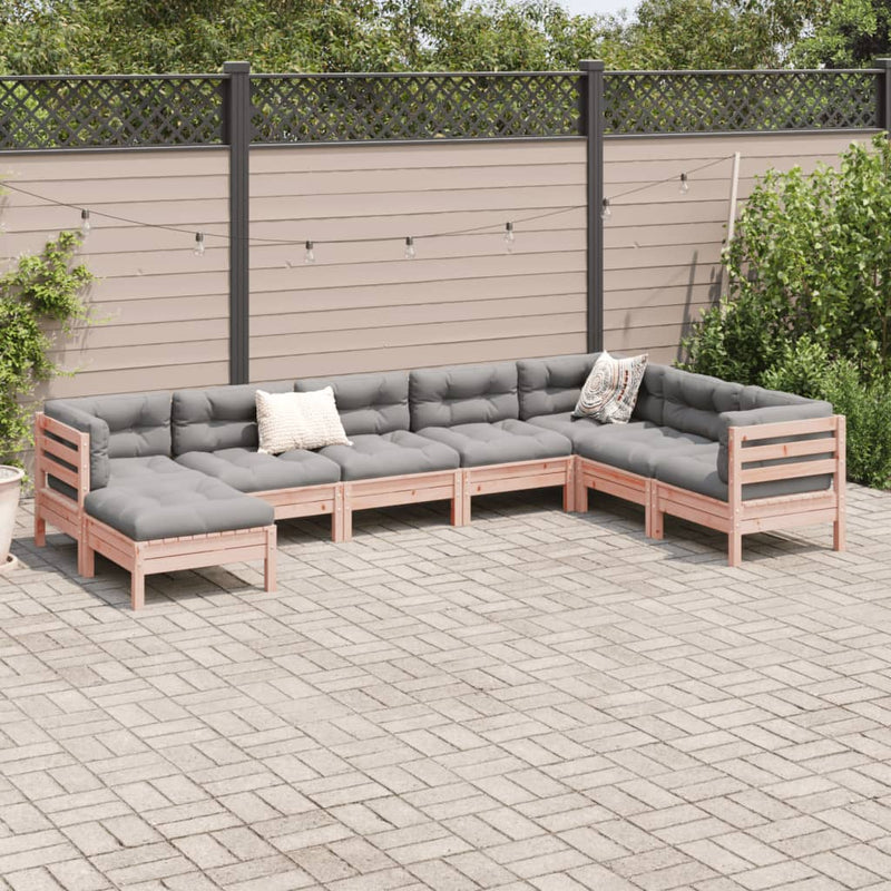 vidaXL 8 Piece Garden Sofa Set with Cushions Solid Wood Douglas Fir