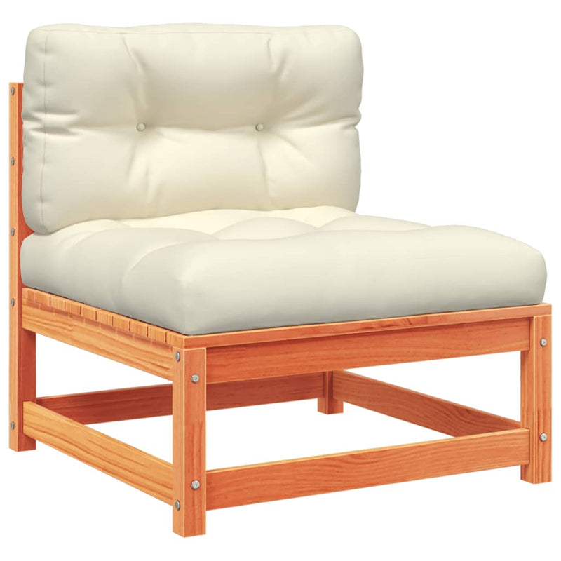 vidaXL 6 Piece Garden Sofa Set with Cushions Wax Brown Solid Wood Pine