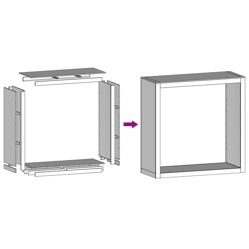 vidaXL Firewood Rack Anthracite 100x40x100 cm Steel