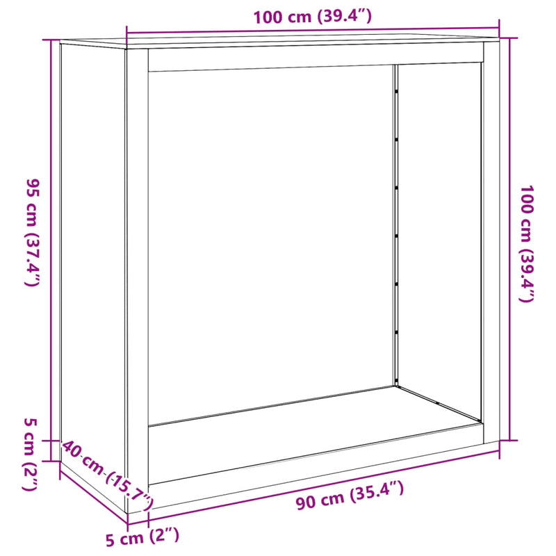vidaXL Firewood Rack Anthracite 100x40x100 cm Steel