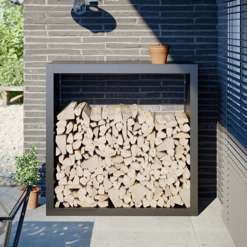 vidaXL Firewood Rack Anthracite 100x40x100 cm Steel
