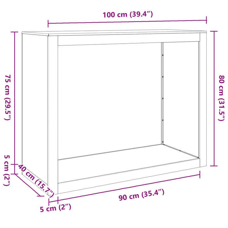 vidaXL Firewood Rack Black 100x40x80 cm Steel