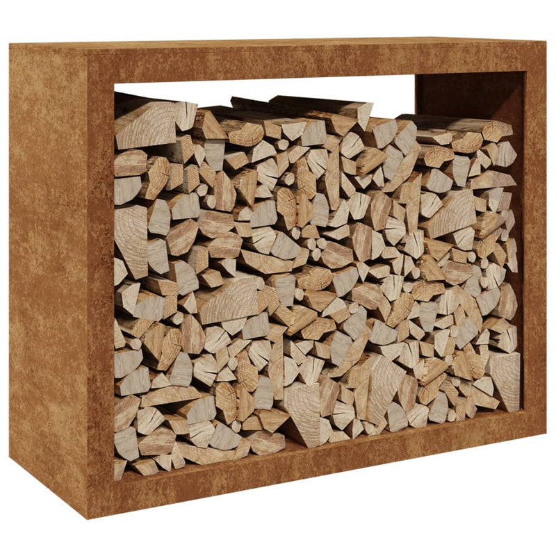 vidaXL Firewood Rack 100x40x80 cm Weathering Steel