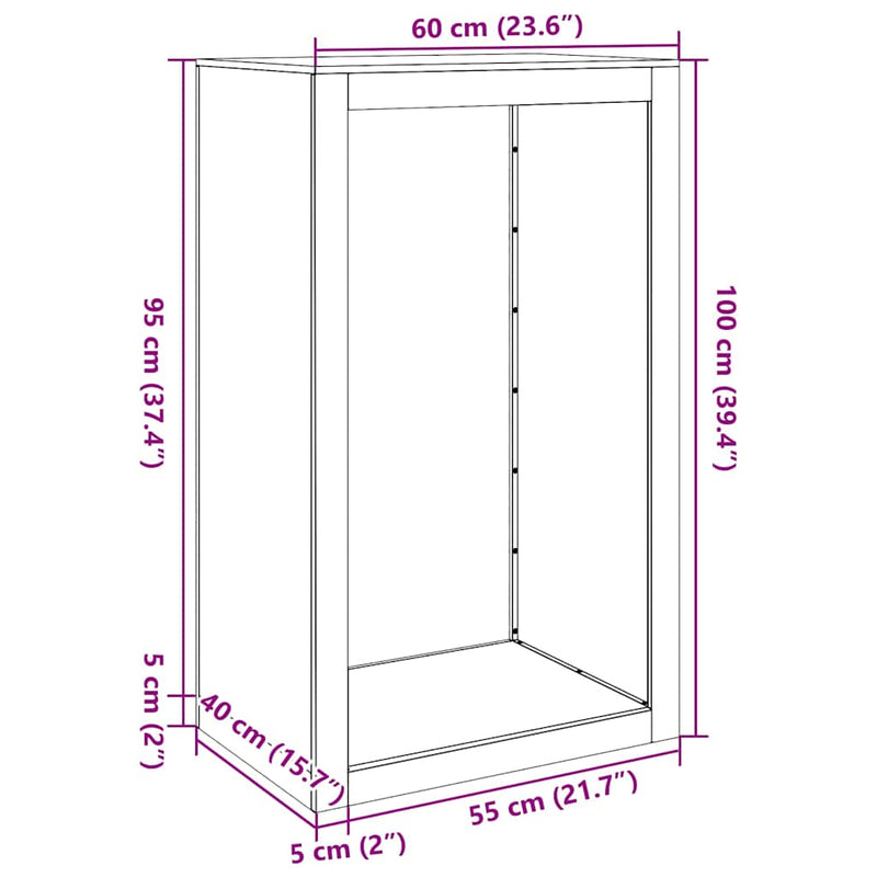Firewood Rack 60x40x100 cm Weathering Steel
