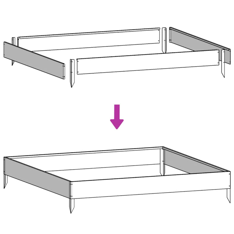 vidaXL Garden Raised Bed Black 100x100x33.5 cm Steel