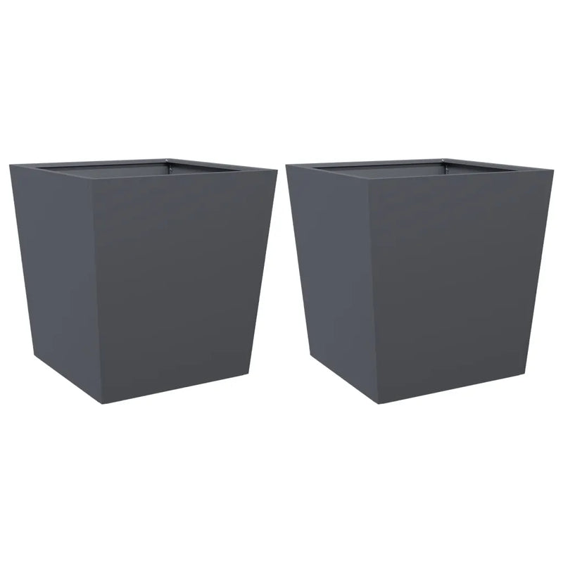 Garden Planters 2 pcs Anthracite 50x50x50 cm Steel