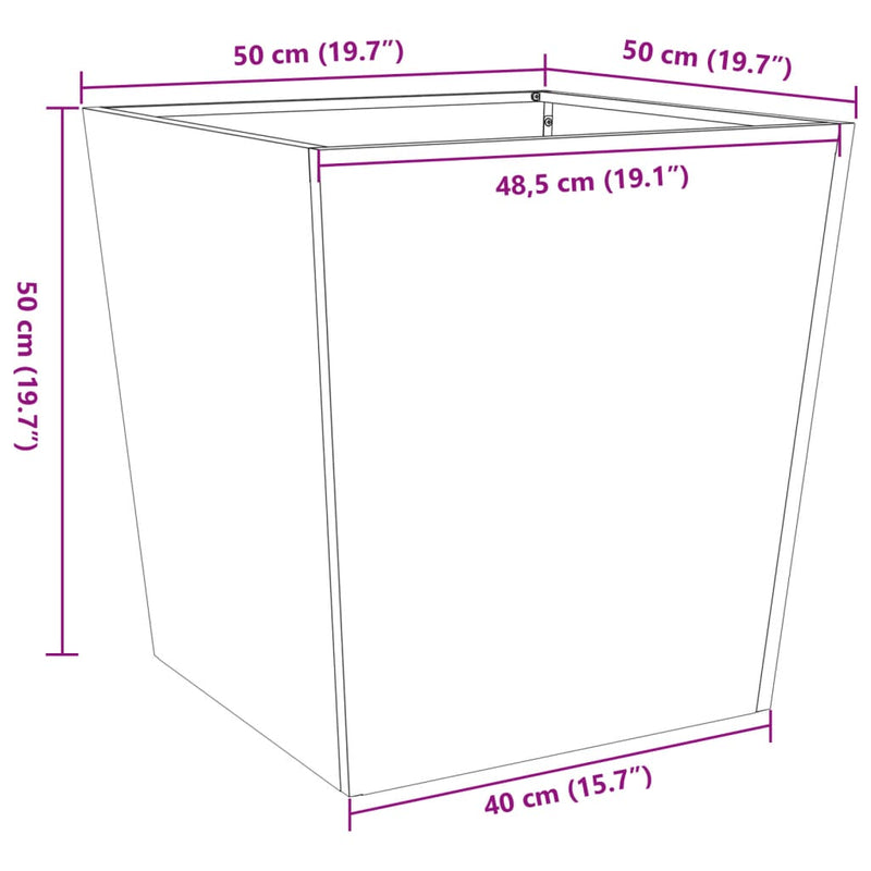 Garden Planters 2 pcs Anthracite 50x50x50 cm Steel