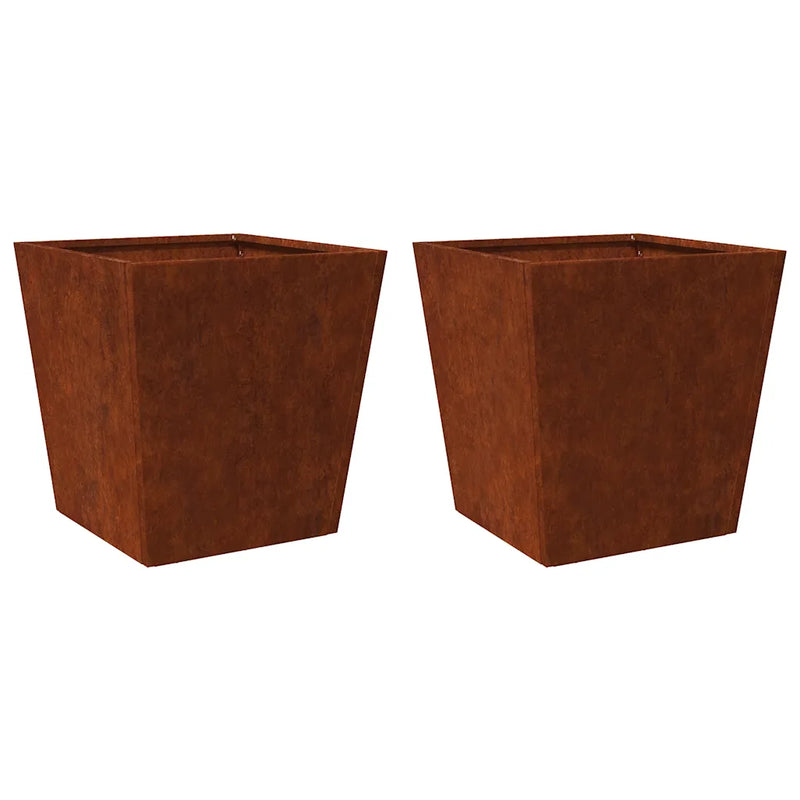 Garden Planters 2 pcs 50x50x50 cm Weathering Steel