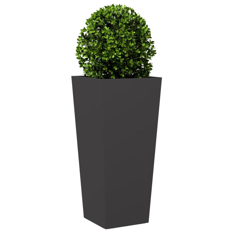 vidaXL Garden Planters 2 pcs Black 35x35x75 cm Steel