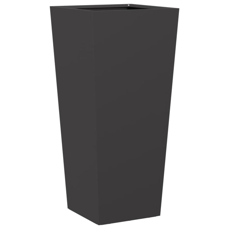 vidaXL Garden Planters 2 pcs Black 35x35x75 cm Steel