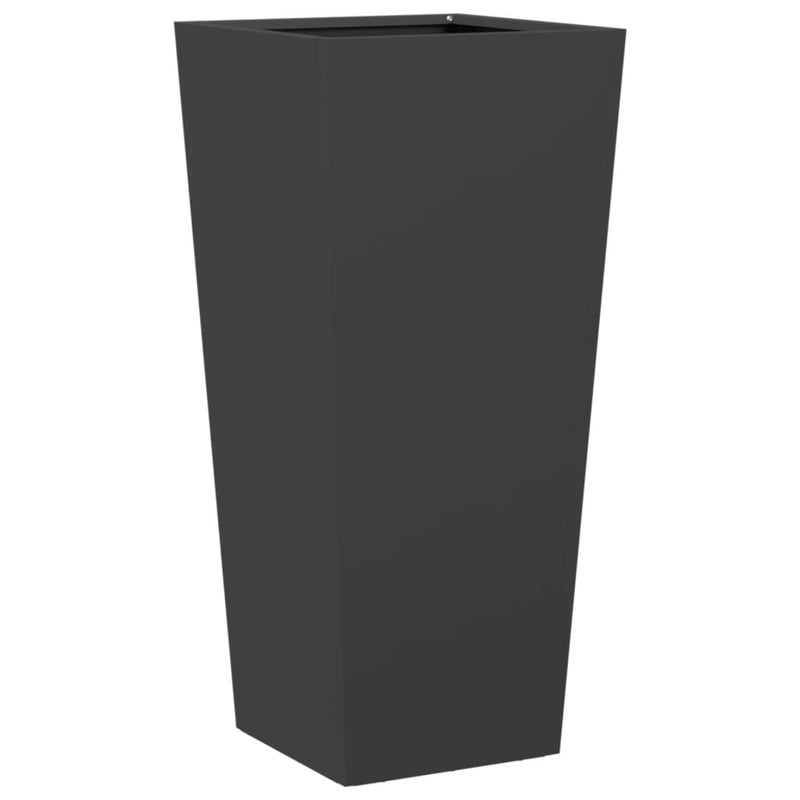 vidaXL Garden Planters 2 pcs Black 35x35x75 cm Steel