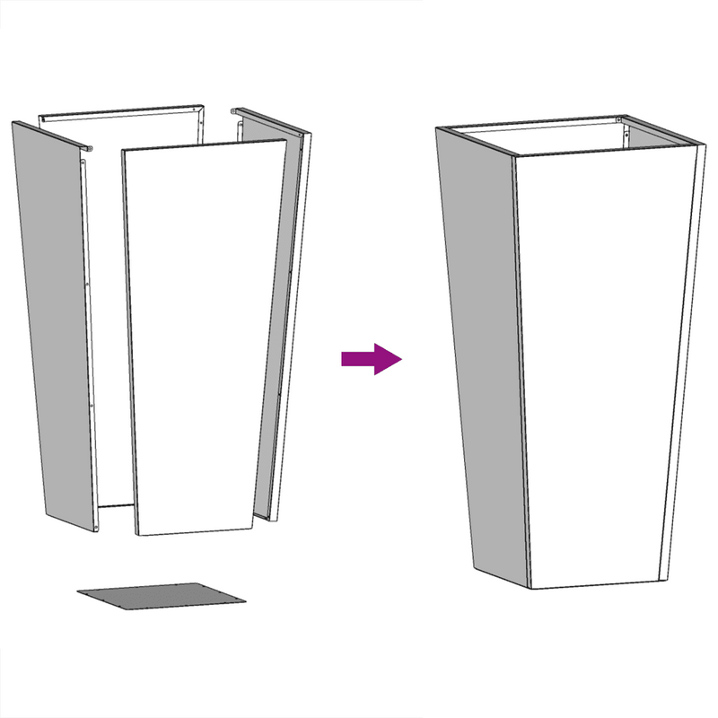 Garden Planters 2 pcs White 35x35x75 cm Steel