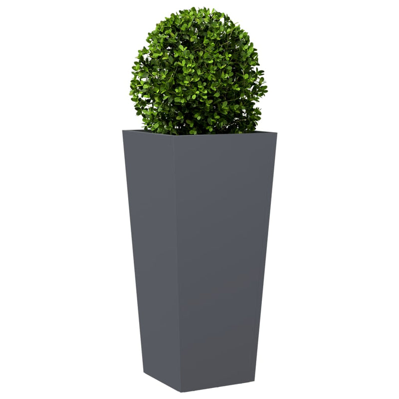 vidaXL Garden Planters 2 pcs Anthracite 35x35x75 cm Steel